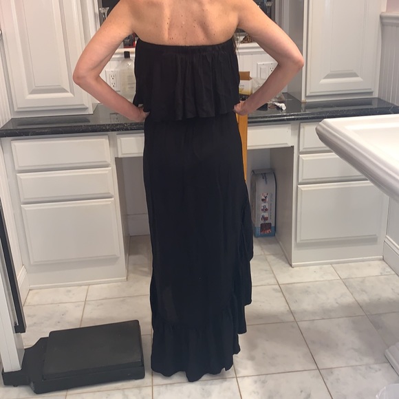 Black High-Low Strapless Summer Dress. Looks New. - Picture 4 of 4